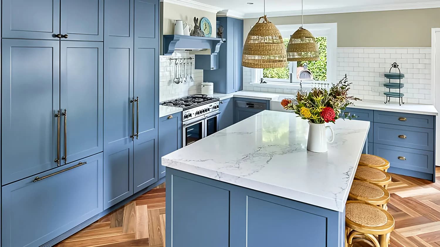 French Blue Shaker basic kitchen